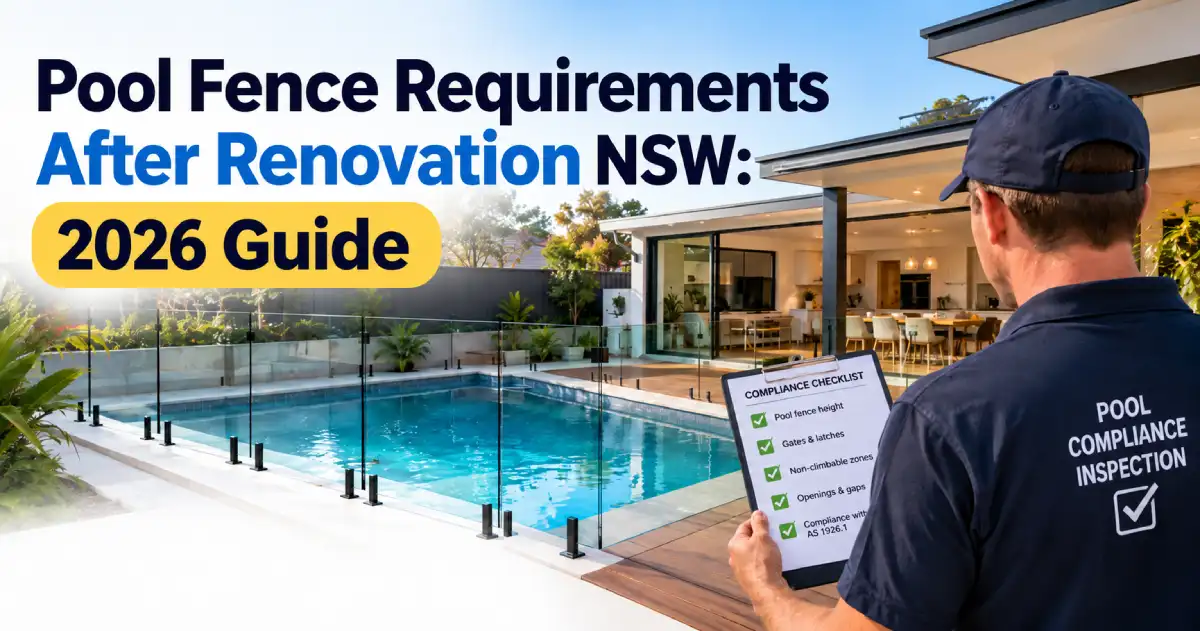  Pool fence requirements after renovation NSW showing updated barrier beside renovated pool area