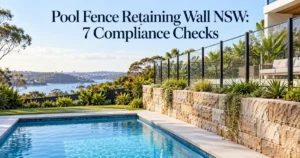 pool fence retaining wall NSW compliance barrier